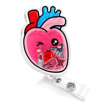 Imagem de Plifal Clipe de suporte para crachá de enfermeira - Carretel de crachá de identificação retrátil para crachá de identificação com pingente de jacaré, enfermeira, escritório de enfermagem, trabalhador