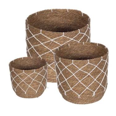 Imagem de Kit 3 Cestos Ambato Or Design Fibra Natural