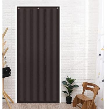 Imagem de Cortinas para porta, cortina de janela de porta absorvente à prova de som, painéis térmicos isolados de redução de ruído, manta de escurecimento, cortinas opacas à prova de vento, para sala de estar
