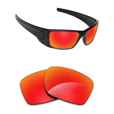Imagem de Alphax Lentes de reposição espelhadas não polarizadas Fire Red para óculos de sol Oakley Fuel Cell OO9096
