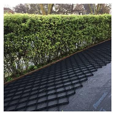 Imagem de Passarela de jardim pavimentadora de grade de chão permeável, áreas de trânsito e tráfego de pedestres, grelhas de enchimento de cascalho de favo dobráveis de 2 polegadas de profundidade, preto (cor