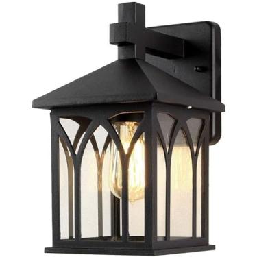 Imagem de HuiNian E26 Luminária de parede impermeável ao ar livre, suporte retrô moderno, arandela de parede de alumínio fundido, escada, pátio, corredor, varanda, corredor, iluminação de parede, abajur de moça