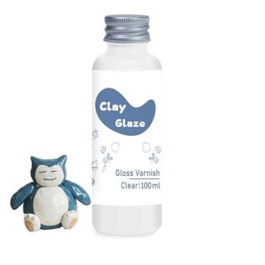 Imagem de WAN2TLK 100Ml Esmalte De Argila De Secagem Ao Ar, Verniz De Argila Para Argila De Secagem Ao Ar, Verniz Acrílico Transparente Para Cerâmica Artesanal, Acabamento À Prova D'Água E Brilhante