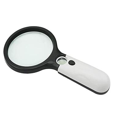 Imagem de Magnifyiglasses, Lupa de mão 10X Iluminação, Espelho Assistido 30X com Luz LED Lente Hd para Leitura de Livros, Identificação de Joias, Relógio, Artesanato DIY Gravação e Reparação