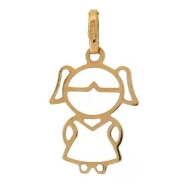 Imagem de Brinco Zircônia + Pingente Menina Em Ouro 18k 750 - RD Magazine