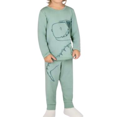 Imagem de Pijama Modal Manga Longa Infantil Dinossauro Menino Dedeka