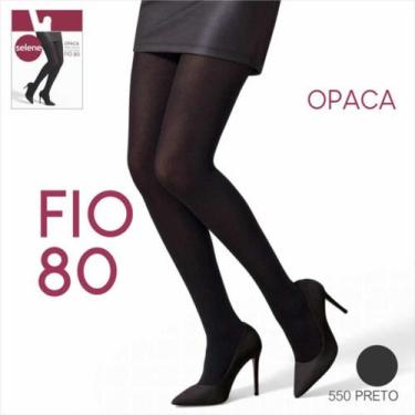 Imagem de Meia Calça Fio 80 Selene Adulto Feminino, Preto, EG