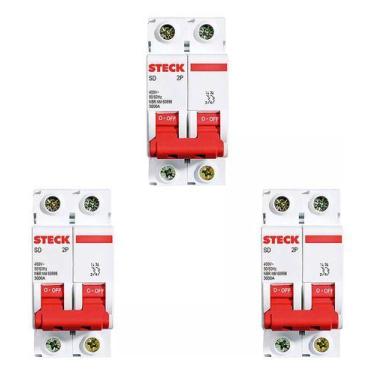 Imagem de Kit 3 disjuntor bipolar 32a steck