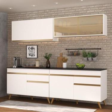 Imagem de Cozinha Compacta 4 peças Armário e Balcão Multimóveis Branca - MULTIMO