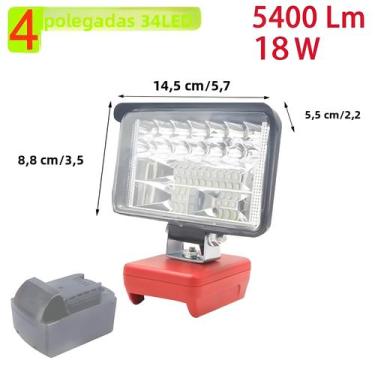 Imagem de Lanterna De Trabalho LED Para Carro, Spotlight Elétrico De 3, 4, 5, 8 