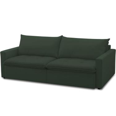 Imagem de Sofá Cama Retrátil Reclinável 208cm Lari F04 Veludo Verde