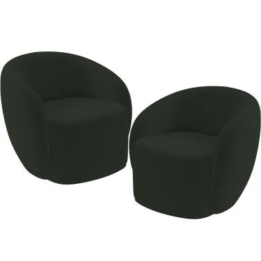 Imagem de Kit 02 Poltronas Decorativas Para Sala De Estar Living Gliese K01 Veludo Verde
