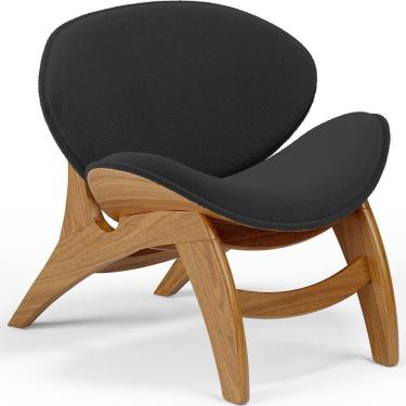 Imagem de Poltrona Decorativa Orgânica Sala Living Kadosh L02 Bouclê Preto