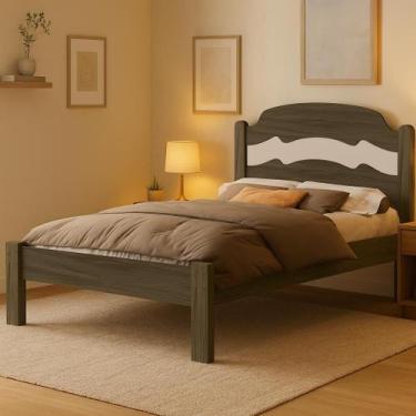 Imagem de Cama Casal Iris Tradicional Reforçada mdf moderna para quarto - Mini M