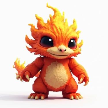 Imagem de Adesivo de Parede Infantil Estilo Anime Monstros Fofinhos Dragão Laranja Decorativo 40x40cm