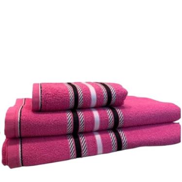 Imagem de Toalha de Banho Gigante, Kit 10 Toalha de Rosto 40x70cm Algodão Felpuda e Bordada Premium Lavabo(Kit 10 Rosto Pink)