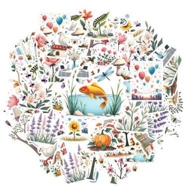 Imagem de 35 peças Animais Natureza Flores Estações Pássaros Papelaria Adesivos de Brinquedo Animal para Laptop Bagagem Scrapbook Adesivo Diário Mala Frigorífico Telefone Bagagem Laptop Guitarra Carro Adesivos