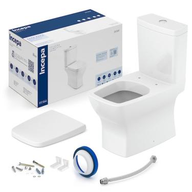 Imagem de Kit Vaso Sanitário Com Caixa Acoplada Branco Duplo Acionamento 3-6l Boss Incepa