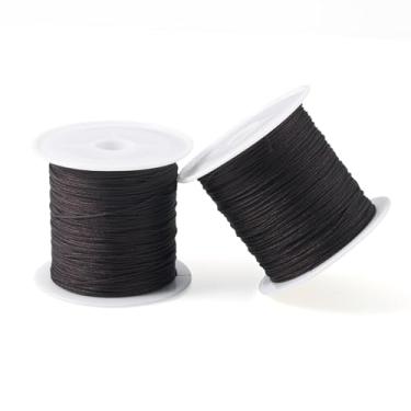 Imagem de 2 rolos de fio de nylon de 0,6 mm para pulseiras trançadas, cordão de nó chinês para fazer joias, macramê, artesanato, amizade, pulseira, colar, sino de vento, marrom coco