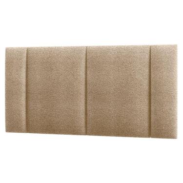 Imagem de Cabeceira Estofada Cama Box Casal Com Led Moderna 140 Cm Cor:buclé Bege