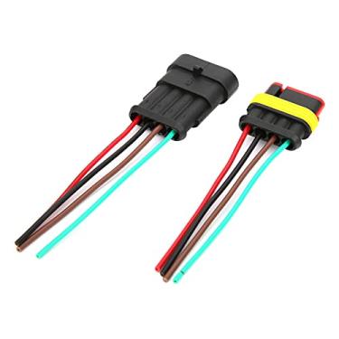 Imagem de 2 conjuntos de conectores de fio de carro plugue de conector elétrico automotivo para carros, caminhões, barcos marítimos (4P)