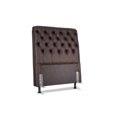 Imagem de Cabeceira De Cama Box Solteiro 88cm Pádua Couro Café