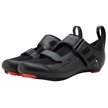 Imagem de Tommaso Veloce II – Ride in Style – Tênis Peloton Triatlo Road Bike Indoor Ciclismo Masculino Feminino Compatível com Look Delta SPD SPD-SL Chuteiras Branco Preto, Preto - masculino, 42