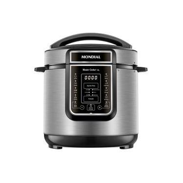 Imagem de Panela de Pressão Elétrica Digital 6L Mondial Preto e Inox - PE-60-6L-I
