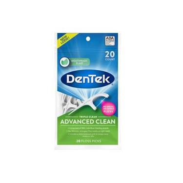 Imagem de Fio Dental Dentek Floss Picks Triple Clean Advanced 20un