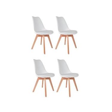 Imagem de Conjunto Com 4 Cadeiras Saarinen Wood Branca