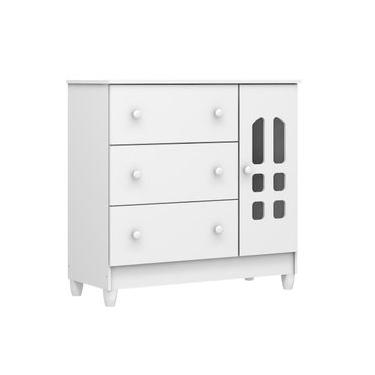 Imagem de Cômoda Infantil Carolina Baby Eloa com 3 Gavetas, 1 Porta e 1 Prateleira – 95cm de largura