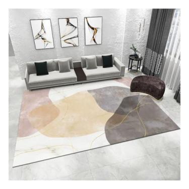 Imagem de HGTRH Tapetes de área para quarto, sala de estar, estilo geométrico, lavável, antiderrapante, antiderrapante, pilha grossa, suporte TPR para sala de jantar, cozinha, escritório, F, 1,5 x 2,1 m