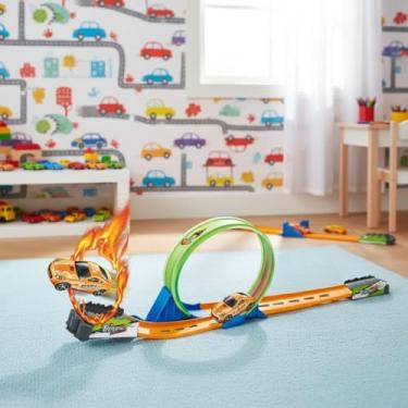 Imagem de Pista de Corrida com Lançador Loop 360º,Veículos de Brinquedo Infantil Menino com Carrinho, Rampas e Acessórios Estimula Coordenação Motora e Imaginação