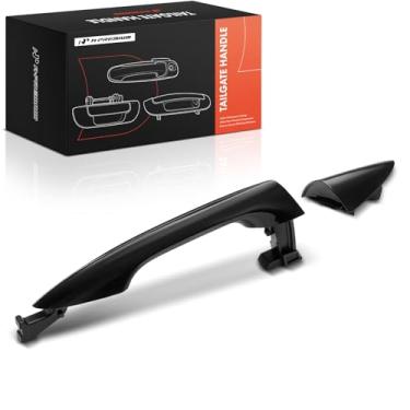 Imagem de A-Premium Maçaneta de porta adequada para Hyundai Tucson 2010-2015, cromada, frontal esquerda ou direita, com sistema de entrada de chave inteligente, com tampa, preto liso, frontal direita, com