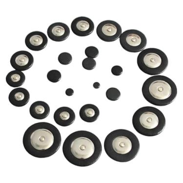 Imagem de YIJU Conjunto de 25 almofadas para saxofone alto, acessórios fáceis de usar, peças leves para instrumentos, substituição direta para almofadas de saxofone, Preto