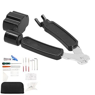 Imagem de SPYMINNPOO Conjunto Versátil de Ferramentas de Reparo de Guitarra de 25 Unidades Arquivos DIY Profissionais Kit de Manutenção de Cortador de Cordas para Tocadores de Instrumentos de Corda Bolsa de