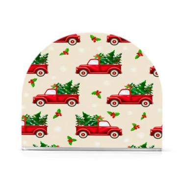 Imagem de JUZIHAI Porta-guardanapos vintage de Natal para mesa, dispensador de guardanapo de acrílico, suporte de lenços independente de mesa para cozinha, jantar, bar, festa, decoração de casa