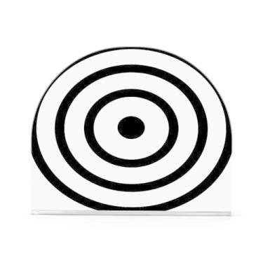 Imagem de Qilmy Porta-guardanapos acrílico preto e branco Bullseye, suporte de lenços de mesa independente, dispensador de papel de coquetel para cozinha, jantar, restaurante, bar, decoração, 1 pacote