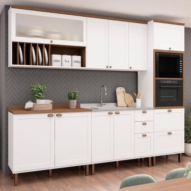 Imagem de Armário De Cozinha Genialflex Iluminata Luna Branco Ébano