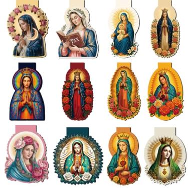 Imagem de Zaamwoyy Marcadores magnéticos da Virgem de Guadalupe, 24 peças de marcadores de página com ímã cristão, marcadores religiosos da Bíblia para mulheres, presentes de fé inspiradora e acessórios de