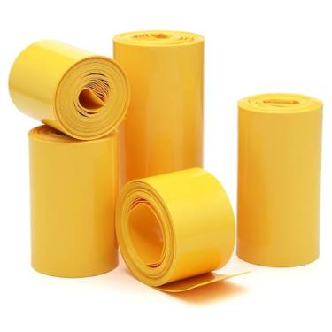 Imagem de Manga Termorretrátil De PVC Amarelo Para Bateria De Lítio 18650 - Temperatura Retrátil De 80 ℃, Largura Plana De 7 Mm-200 Mm, 1m/5m, Filme De Proteção À Prova De Poeira(1m,Width 7mm)