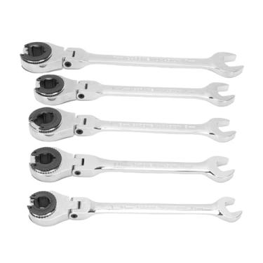 Imagem de GOTOTOP Conjunto de Chave de Catraca Aberta de Extremidade Dupla 5 Peças, Chave de Catraca de Cabeça Flexível 5 Oscilante para Linha de Freio Linha de Combustível CA Inclui 10mm 11mm