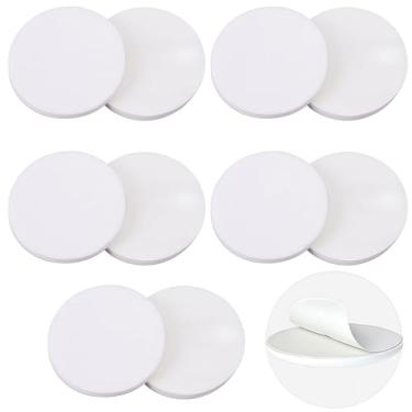 Imagem de FixItRight Almofadas adesivas de substituição para batentes de porta de 8 cm, 10 peças de adesivos autoadesivos fortes para protetores de parede de batente de porta – Almofadas adesivas de dupla face