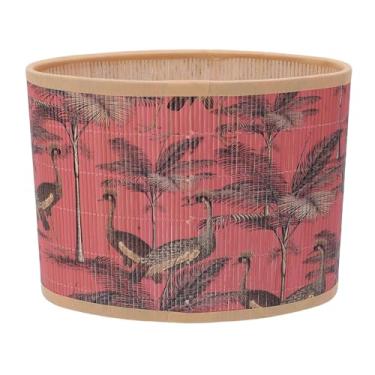 Imagem de Luocute Abajur de Tambor Boho, Abajur de Tecido Decorativo Com Estampa de Estilo Tropical Com Suporte Duplo E27 E14, para Lâmpadas de Teto de Mesa, Quarto, Sala de Estar