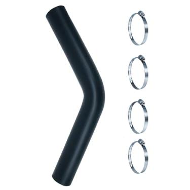 Imagem de Mangueira de enchimento de tanque de gás de 3,5 cm com 4 braçadeiras, mangueira de pescoço reforçada de combustível de gasolina de 3,5 cm (3,5 cm ID 45 graus)