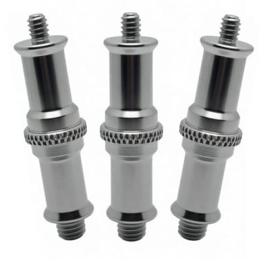 Imagem de BAFONGCINE 2 peças de adaptador de rosca macho 1/4 a 3/20.3 cm Conversor de metal Spigot Stud para Super Clamp Studio Light Stand TV Clamp Acessórios de fotografia