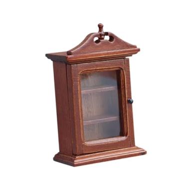 Imagem de Yunhgft Armário em Miniatura para Casa de Bonecas, Prateleira de Parede de Madeira com Uma Porta, Estilo Vintage Europeu, Ideal para Decoração de Quarto Infan