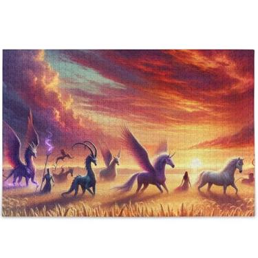 Imagem de Quebra-cabeças personalizados de monstros cavalos para adultos 1000 peças quebra-cabeça brinquedo arte paisagem quebra-cabeças divertidos elefantes brancos, presentes, 75 x 50 cm