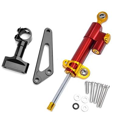 Imagem de ORKDFJ Direção de amortecedor de motocicleta para CB600F Hornet CB 600 F Controle de segurança estabilizador com suporte de montagem (modelo 6)
