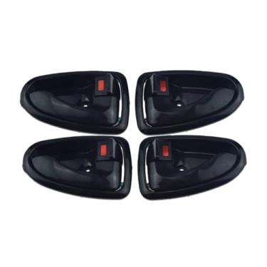Imagem de 4 unidades para 2000-2006 Compatível com Hyundai Accent 1.5L .6L maçaneta interna da porta dianteira traseira esquerda direita motorista passageiro preto/cromado(Black)